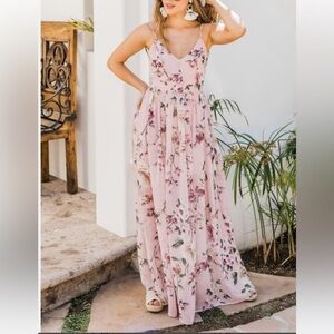 Pink Lily pink floral Maxi Dress